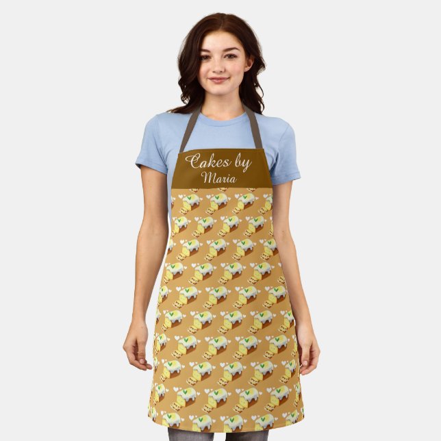Lemon Loaf Cake Bread With Icing Apron (Worn)