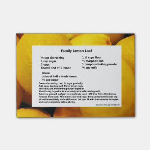 Lemon Loaf Recipe Post-it Notes