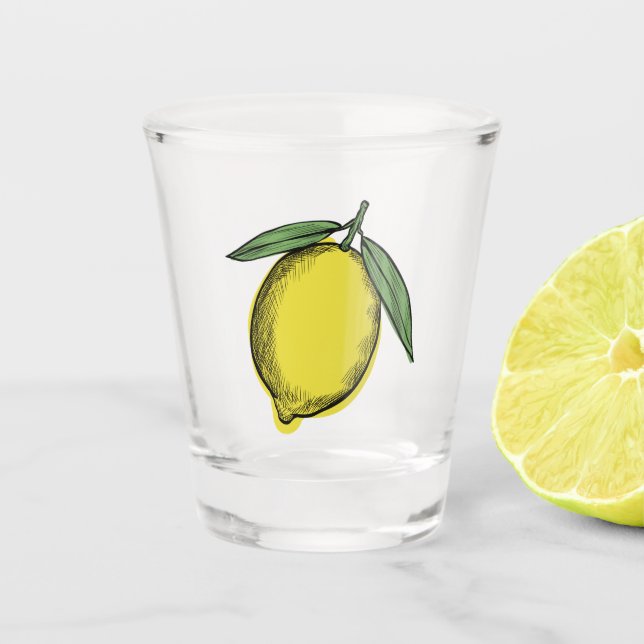 Lemon lovers invitation shot glass (Front)