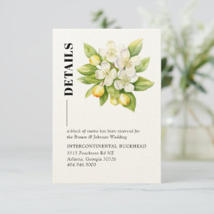 Lemon & Magnolia Floral Yellow Citrus Wedding Enclosure Card