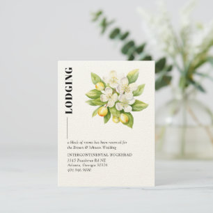 Lemon & Magnolia Floral Yellow Citrus Wedding Enclosure Card