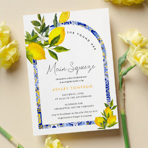 Lemon Main Squeeze Boho Bridal Shower Invitation