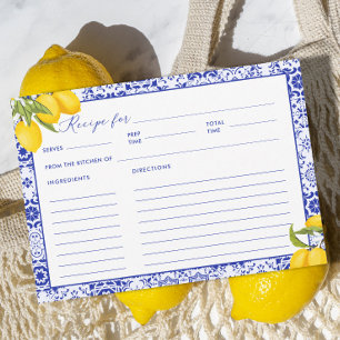 Lemon Main Squeeze Bridal Shower Recipe Card