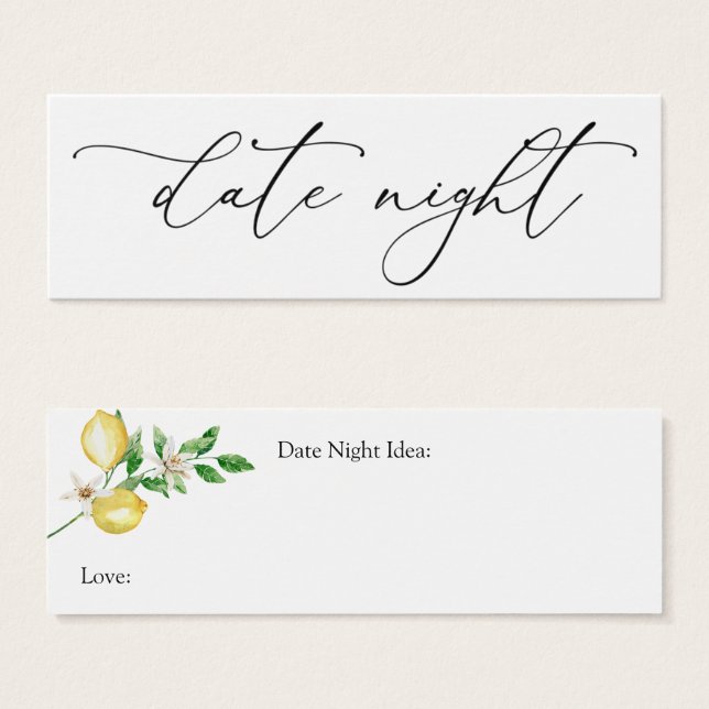 Lemon Main Squeeze Date Night Idea Card (Front & Back)