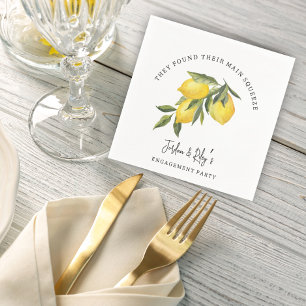 Lemon Main Squeeze Gender Neutral Engagement Party Napkin