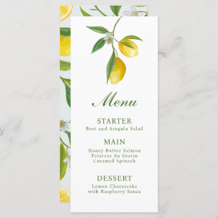Lemon Main Squeeze Menu Card