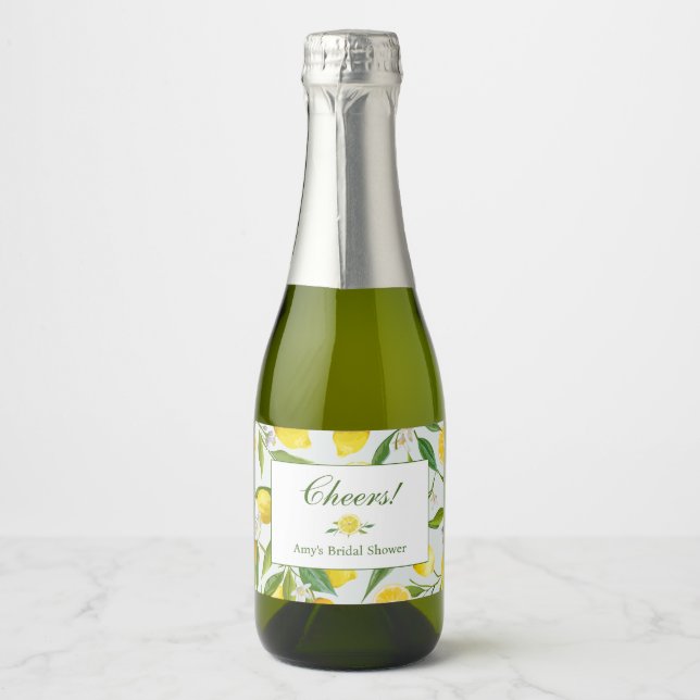 Lemon Main Squeeze Mini Champagne Bottle Label (Front)