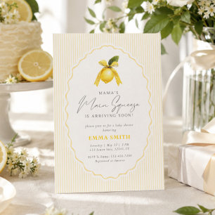 Lemon Main Squeeze Preppy Classic baby shower Invitation