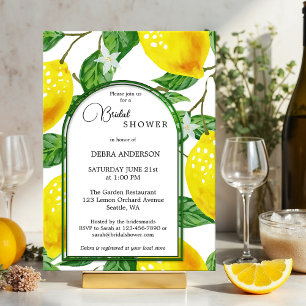 Lemon Main Squeeze Watercolor Bridal Shower Invitation