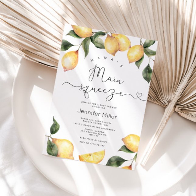 Lemon mama's main squeeze baby shower invitation (Creator Uploaded)