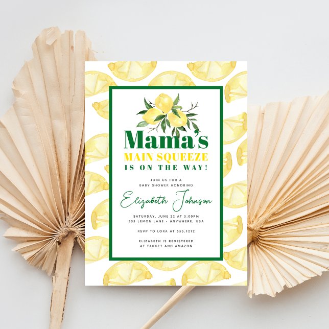 Lemon Mama's Main Squeeze Baby Shower Invitation (Creator Uploaded)
