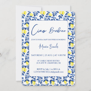 Lemon Mediterranean Baby Shower Invitation