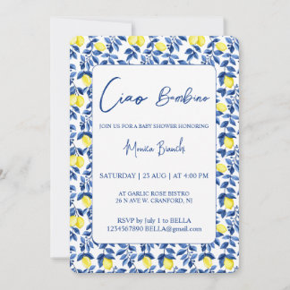 Lemon Mediterranean Baby Shower Invitation