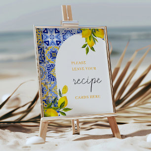 Lemon Mediterranean Boho Bridal Shower Recipe Poster