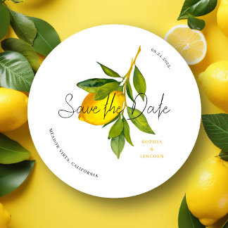 Lemon Mediterranean Boho Save The Date Card