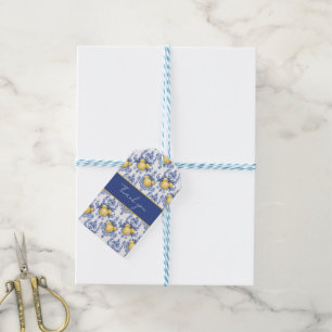 Lemon Mediterranean Citrus Pattern  Gift Tags