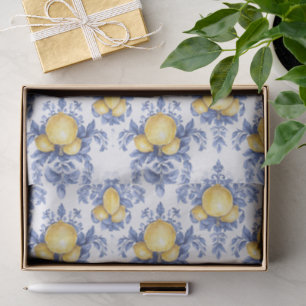 Lemon Mediterranean Citrus Pattern Tissue Paper