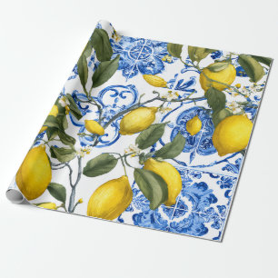 Lemon Mediterranean Decorative Gift Wrap Paper