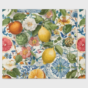 Lemon Mediterranean Decorative Gift Wrap Paper
