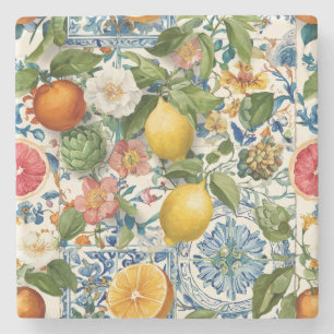 Lemon Mediterranean Decorative Stone Coaster