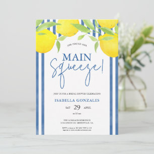 Lemon Mediterranean Main Squeeze Bridal Shower Invitation