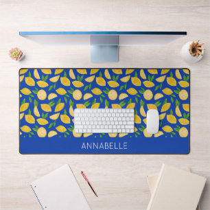 Lemon Mediterranean Personalised First Name Desk Mat
