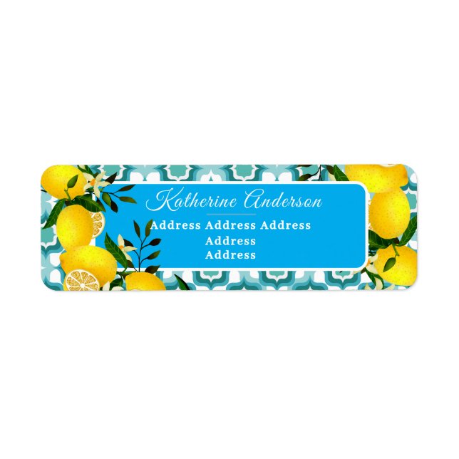 Lemon Mediterranean Tiles  Blue (Front)