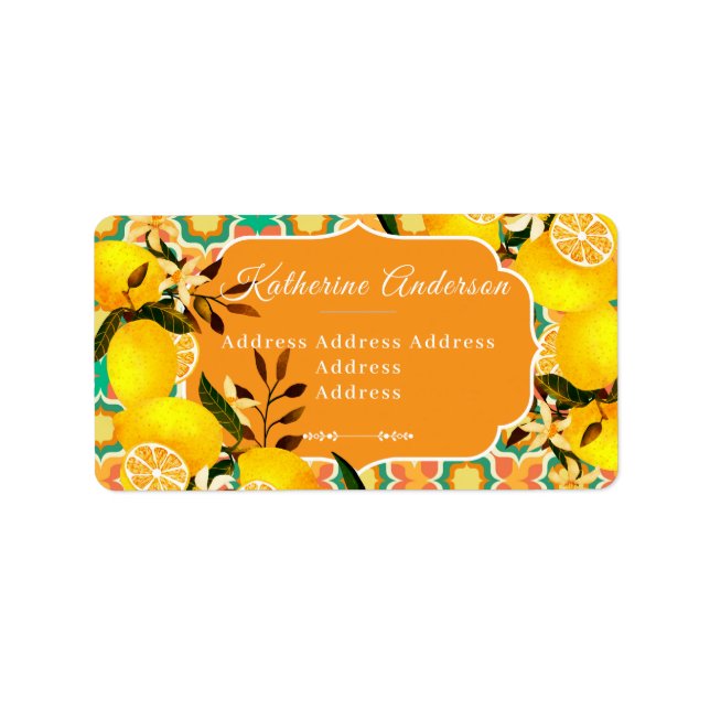 Lemon Mediterranean Tiles Orange Label (Front)