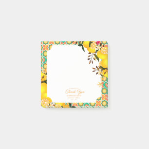 Lemon Mediterranean Tiles Orange Post-it Notes