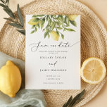 Lemon Mediterranean Wedding Save the Date  Invitation<br><div class="desc">This design measures 5 x 7 inches/ 12.7 x 17.8 cm and is perfect for wedding save-the-date invitations. Evoke the sunny splendour of an Amalfi Coast wedding with the Yellow Lemon Mediterranean Wedding collection! Infused with the zest of summer citrus, the invitations, signs, and decor radiate warmth, elegance, and charming...</div>