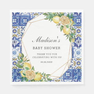 Lemon Meditteranean Birthday Bridal Baby Shower Napkin