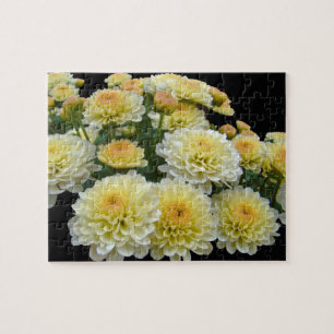 Lemon Meringue Chrysanthemums Jigsaw Puzzle