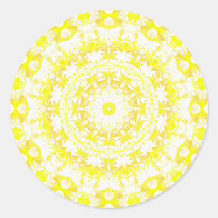 Lemon Meringue Kaleidoscope Classic Round Sticker