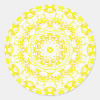 Lemon Meringue Kaleidoscope Classic Round Sticker