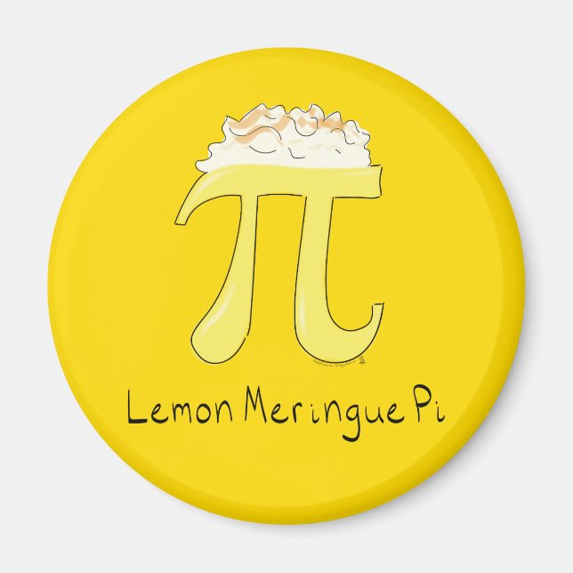 Lemon Meringue Pi Cute Math Pi Day Magnet (Front)