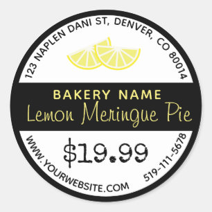 Lemon Meringue Pie Bakery Round Sticker