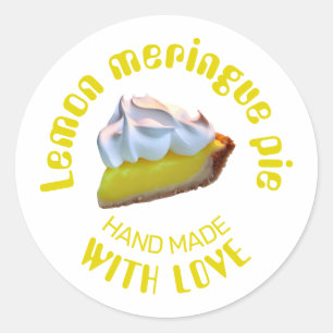 Lemon meringue pie handmade with love classic round sticker