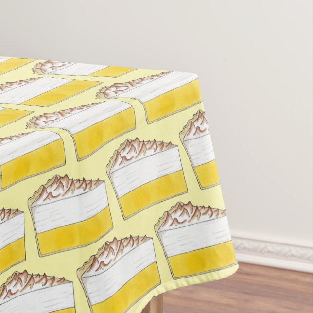 Lemon Meringue Pie Slice Picnic Dessert Baking Tablecloth (In Situ)