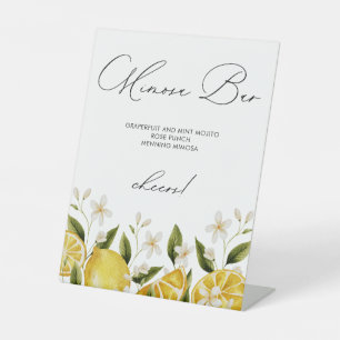 Lemon Mimosa Bar Bridal Shower Pedestal Sign