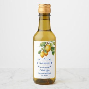 Lemon Mini Limoncello Wedding Wine Label