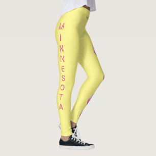Lemon Minnesota State Lady Slipper Flower Leggings