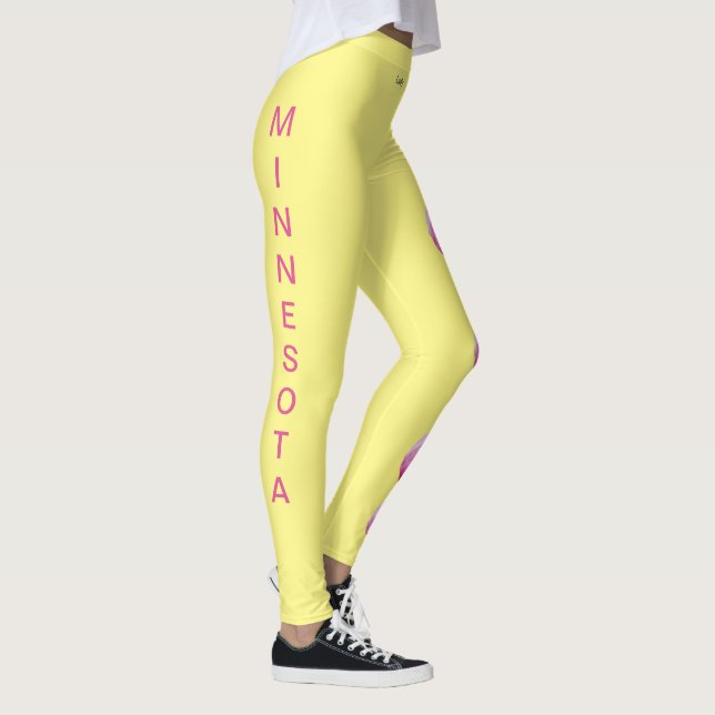 Lemon Minnesota State Lady Slipper Flower Leggings (Right)