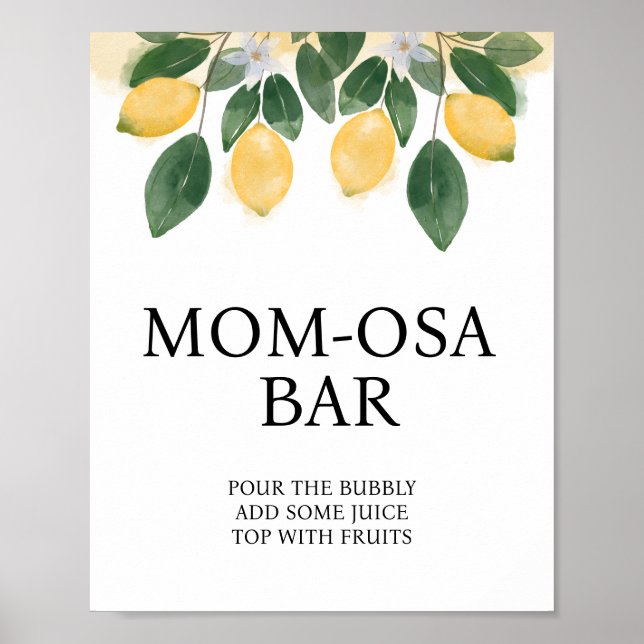 Lemon Momosa bar Baby Shower SIgn (Front)