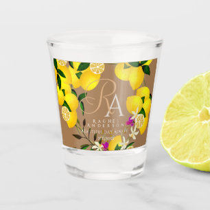 Lemon Monogram Brown Shot Glass