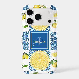 Lemon Monogram Name French Country Tile Pattern