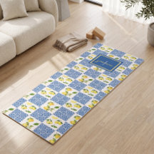 Lemon Monogram Name French Country Tile Pattern