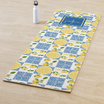 Lemon Monogram Name French Country Tile Pattern