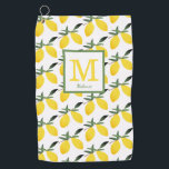 Lemon Monogram Name Golf Towel<br><div class="desc">Lemon monogram name golf towel. Fun summer lemon pattern. Easy to change the monogram and name.</div>