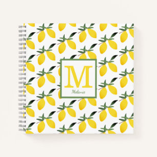 Lemon Monogram Name  Notebook
