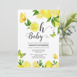 Lemon Oh Baby Citrus Baby Shower Personalised Invitation